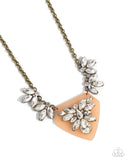 Paparazzi "Scintillating Shield" Brass Necklace & Earring Set Paparazzi Jewelry