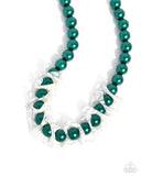 Paparazzi "Distinguished Desire" Green Necklace & Earring Set Paparazzi Jewelry