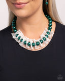 Paparazzi "Distinguished Desire" Green Necklace & Earring Set Paparazzi Jewelry