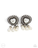 Paparazzi "Sumptuous Story" White Clip On Earrings Paparazzi Jewelry