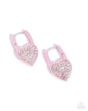 Paparazzi "Padlocked Promise" Pink Post Earrings Paparazzi Jewelry