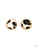 Paparazzi "Cowhide Couture" Brown Post Earrings Paparazzi Jewelry