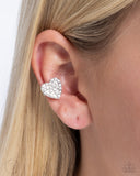 Paparazzi "As Far As It GLOWS" White Ear Cuff Post Earrings Paparazzi Jewelry