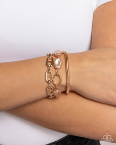 Paparazzi "Modestly Mismatched" Brown Bracelet Paparazzi Jewelry