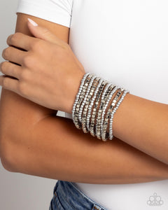 Paparazzi "Spirited Stack" Silver Bracelet Paparazzi Jewelry