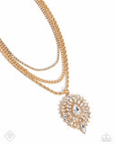 Paparazzi "Adorably Administrative" Gold Fashion Fix Necklace & Earring Set Paparazzi Jewelry