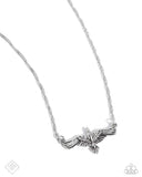 Paparazzi "Eagle Exception" Silver Fashion Fix Necklace & Earring Set Paparazzi Jewelry