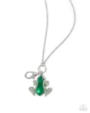 Paparazzi "Tree Frog" Green Lanyard Necklace & Earring Set Paparazzi Jewelry