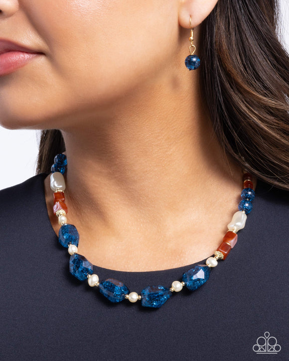 Crackling Chic - Blue Paparazzi Jewelry