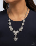 Paparazzi "Sunburst Selfie" White Necklace & Earring Set Paparazzi Jewelry