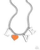 Paparazzi "Lovely Lineup" Orange Necklace & Earring Set Paparazzi Jewelry
