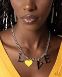 Paparazzi "Lovely Lineup" Yellow Necklace & Earring Set Paparazzi Jewelry