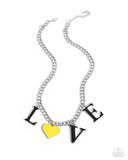 Paparazzi "Lovely Lineup" Yellow Necklace & Earring Set Paparazzi Jewelry