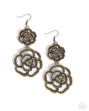 Paparazzi "Reminiscent Rosette" Brass Earrings Paparazzi Jewelry