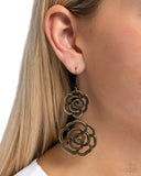 Paparazzi "Reminiscent Rosette" Brass Earrings Paparazzi Jewelry