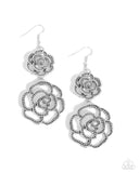 Paparazzi "Reminiscent Rosette" Silver Earrings Paparazzi Jewelry