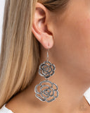 Paparazzi "Reminiscent Rosette" Silver Earrings Paparazzi Jewelry