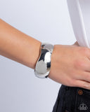 Paparazzi "Curved Confident" Silver Bracelet Paparazzi Jewelry
