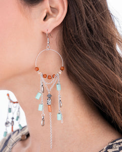 Paparazzi "Commanding Cascade" Blue Fashion Fix Earrings Paparazzi Jewelry