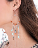 Paparazzi "Commanding Cascade" Blue Fashion Fix Earrings Paparazzi Jewelry