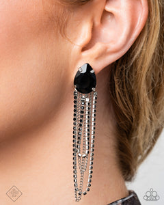 Paparazzi "Vicious Venture" Black Fashion Fix Post Earrings Paparazzi Jewelry