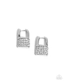 Paparazzi "Locked Luxury" White Post Earrings Paparazzi Jewelry