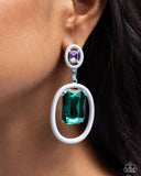 Paparazzi "Dipped in Dazzle" White Post Earrings Paparazzi Jewelry