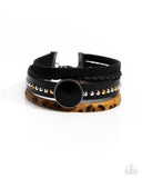 Paparazzi "Fair LEATHER" Black Wrap Bracelet Paparazzi Jewelry