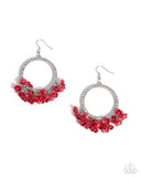 Paparazzi "Wreathed Wisteria" Red Earrings Paparazzi Jewelry