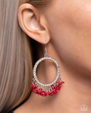 Paparazzi "Wreathed Wisteria" Red Earrings Paparazzi Jewelry