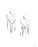 Paparazzi "Flirty Fringe" White Earrings Paparazzi Jewelry