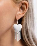 Paparazzi "Flirty Fringe" White Earrings Paparazzi Jewelry