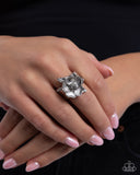 Paparazzi "Floral Fact" Silver Ring Paparazzi Jewelry