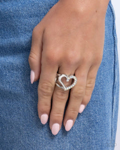 Paparazzi "Abstract Attraction" White Ring