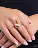 Paparazzi "Fluttering Fidelity" Orange Ring Paparazzi Jewelry