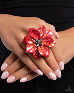 Paparazzi "Platonic Petals" Red Ring Paparazzi Jewelry