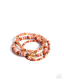 Paparazzi "Seed Bead Stack" Orange Bracelet Paparazzi Jewelry