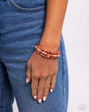 Paparazzi "Seed Bead Stack" Orange Bracelet Paparazzi Jewelry