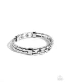 Paparazzi "Mismatched Movement" Silver Bracelet Paparazzi Jewelry