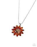 Paparazzi "Fortunate Floral" Orange Necklace & Earring Set Paparazzi Jewelry