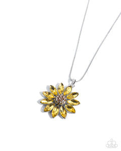 Paparazzi "Fortunate Floral" Yellow Necklace & Earring Set Paparazzi Jewelry