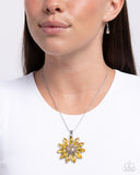 Paparazzi "Fortunate Floral" Yellow Necklace & Earring Set Paparazzi Jewelry