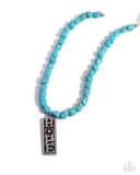 Paparazzi "Hopeful Headline" Blue Necklace & Earring Set Paparazzi Jewelry