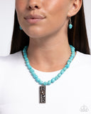 Paparazzi "Hopeful Headline" Blue Necklace & Earring Set Paparazzi Jewelry