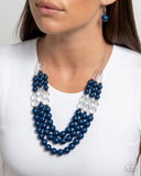 Paparazzi "Speckled Statement" Blue Necklace & Earring Set Paparazzi Jewelry