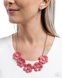 Paparazzi "Floral Favor" Pink Necklace & Earring Set Paparazzi Jewelry