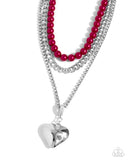 Paparazzi "Easy Elevation" Red Necklace & Earring Set Paparazzi Jewelry