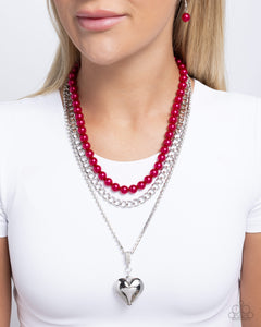 Paparazzi "Easy Elevation" Red Necklace & Earring Set Paparazzi Jewelry