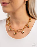 Paparazzi "Hey Lover" Gold Necklace & Earring Set Paparazzi Jewelry