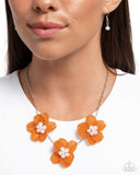 Paparazzi "Petaled Promotion" Orange Necklace & Earring Set Paparazzi Jewelry